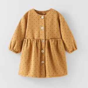 LIKE NEW!! Zara baby girl flocked combination polka dot dress 18-24M